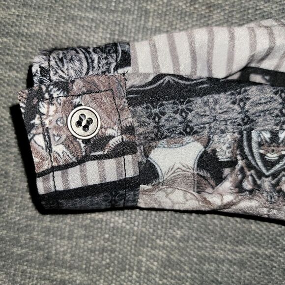 Plenty By Tracy Reese black & White Long Sleeve Blouse top Sz XSMALL - Picture 6 of 10